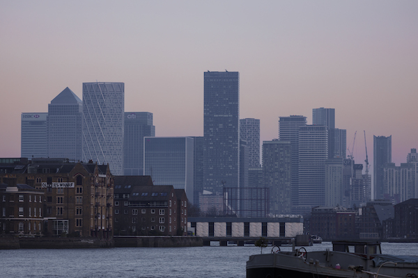 London skyline at dusk