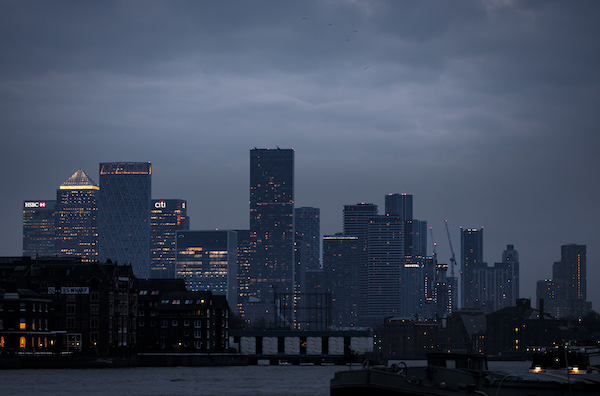 Night time city sky line London